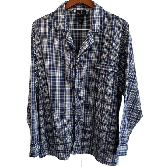 VINTAGE Bill Blass Dress Shirt Mens Size XL Blue Check Plaid Button Up - Picture 1 of 6